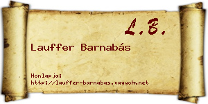 Lauffer Barnabás névjegykártya